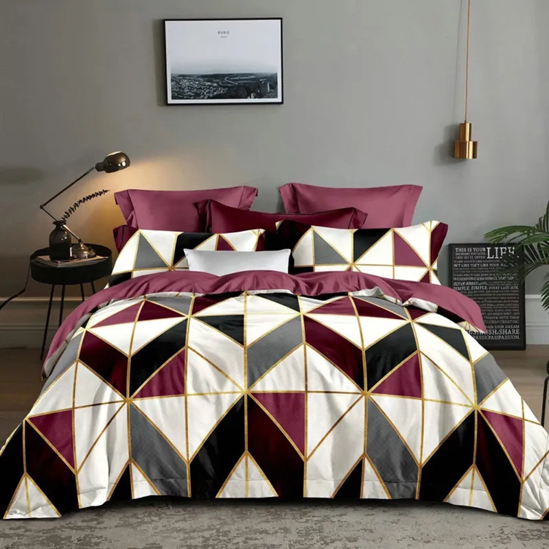 

Denisroom Geometry Comforter bedding sets Queen Duvet Cover Set Bedding Cover 05#