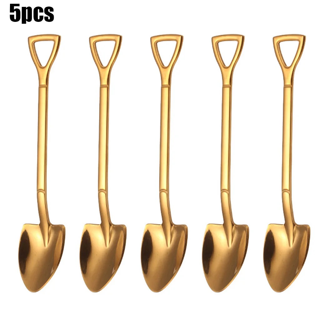 5x Нержавеющая сталь ложка-Лопатка Форма Кофе мороженое арбуз Ручка Ложки Посуда