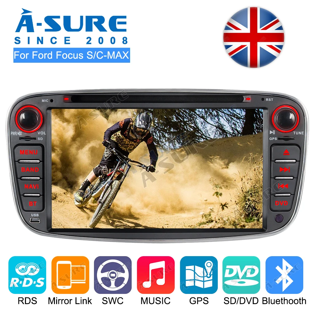 A-Sure 7 &quotАвто Радио GPS Плеер DVD Навигация Для Ford Mondeo Focus MK2 Galaxy S-Max C-Max Kuga USB-порт RDS BT