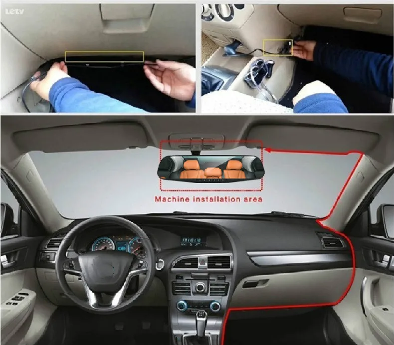 4,3 ''Full HD 1080P зеркало заднего вида Автомобильный видеорегистратор с двойным объективом Dash Cam Автоматический Фиксатор g-сенсор ночного видения видео рекордер