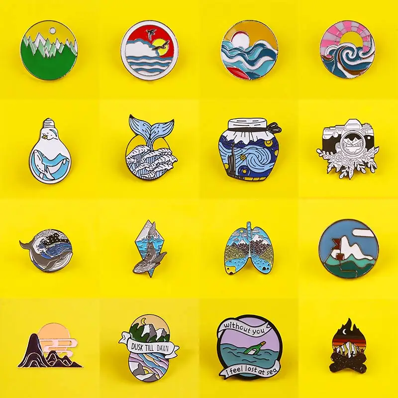 Горный эмали штырь приключений на открытом воздухе нашивки рюкзаке природные