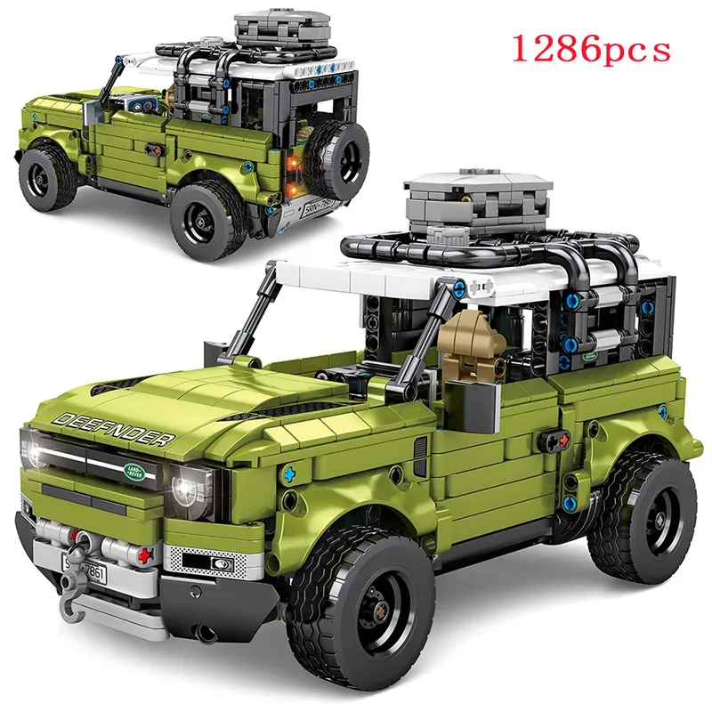 

Children Toys 1286PCS Off-Road Vehicle SUV Building Blocks City Pull Back Car Bricks Creator Ideas DIY Gifts For Kids