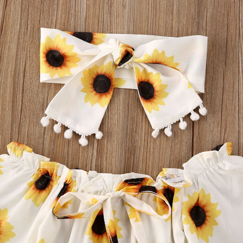 0-24M Newborn Infant Baby Girl Flower Romper Jumpsuit Playsuit 2PCS Outfits Clothes | Мать и ребенок