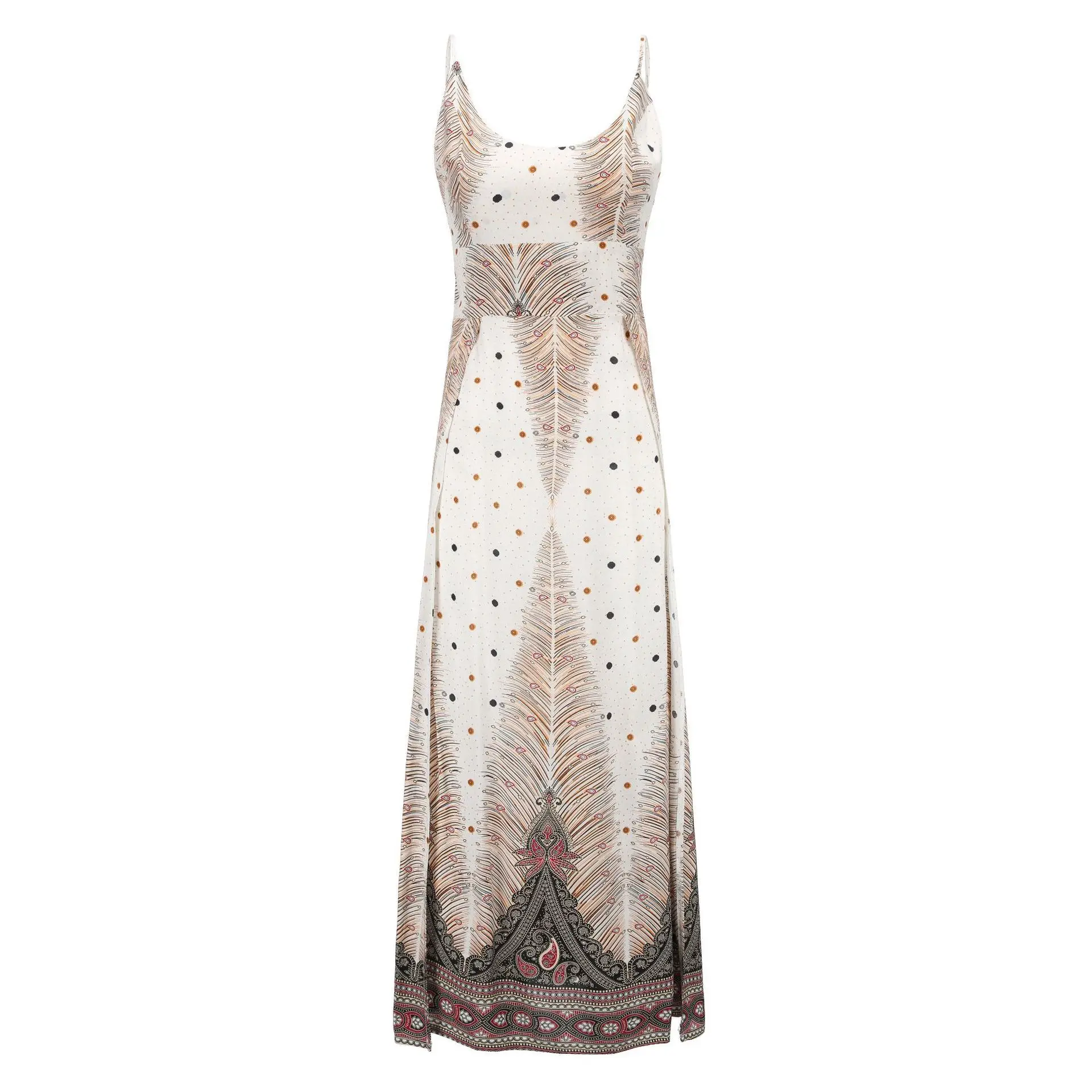 

Summer new style female skirts, bohemian style holiday skirts, ladies long skirts, ethnic style sexy sling print holiday halter