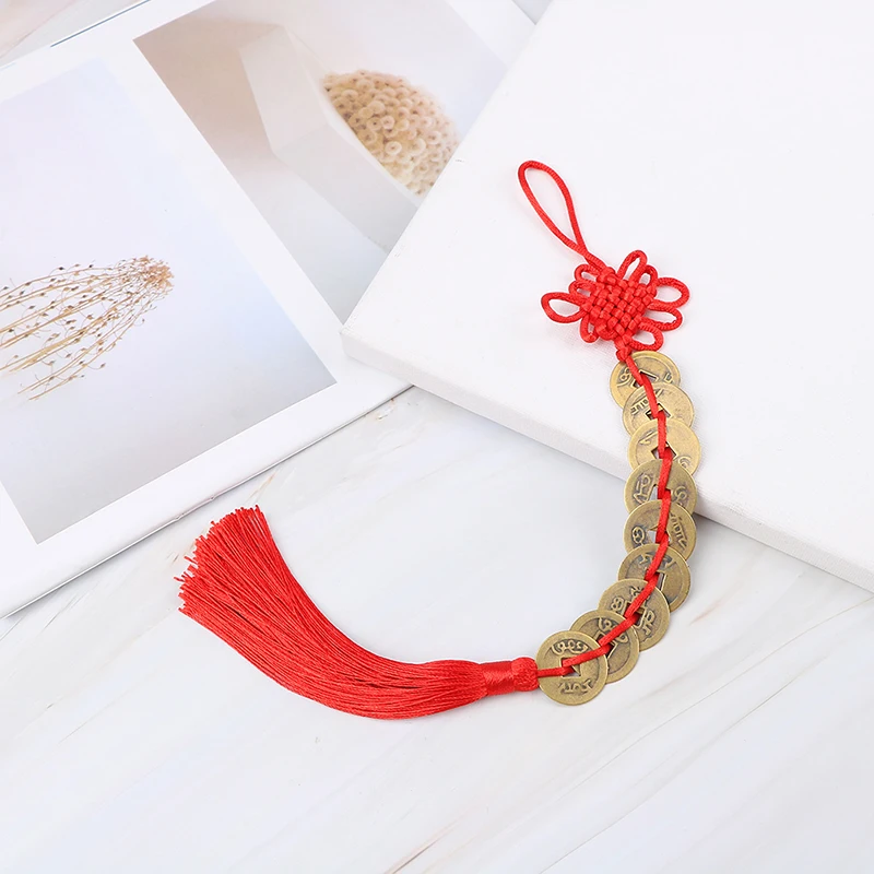 

Chinese Feng Shui Lucky Coins Wealth 9 Emperors Coins Home Car Hanging String