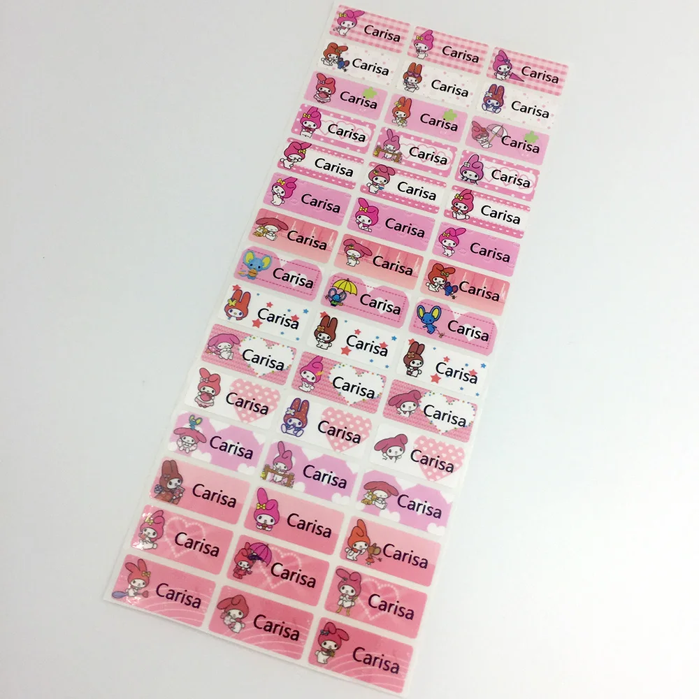 3 размера мультяшный Кролик для девочек наклейки с именем на заказ рисунок