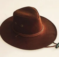 the new retro deerskin plush western cowboy hat suitable for men and women wide brim western cowboy hat 58 60cm