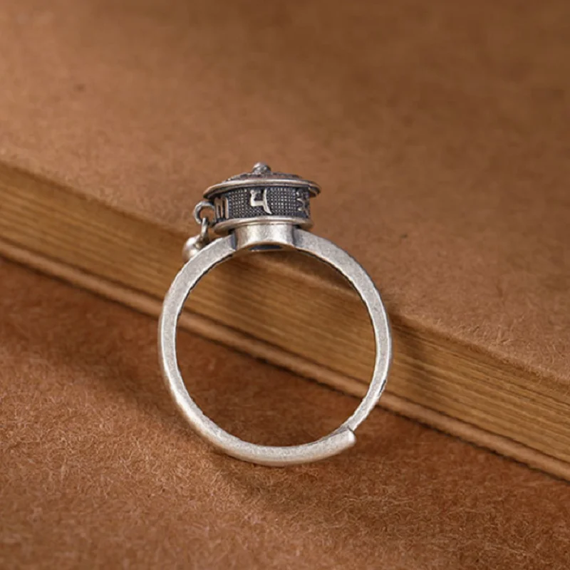 Буддийское кольцо из серебра S925 пробы Женское настоящего удачи чистого