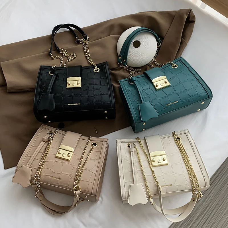

Large Capacity Designer Handbags PU Leather Shoulder Bag For Women Fashion Chain Women's Bag Female Trend Branded Crossbody Bags