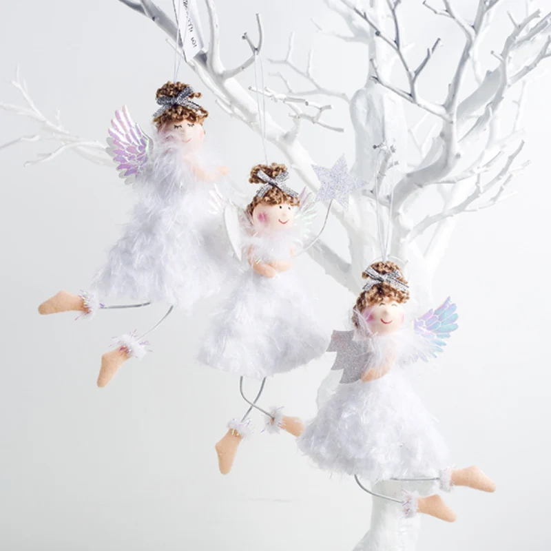 Рождественская кукла кулон милый ангел плюшевая игрушки для девочек гирлянды