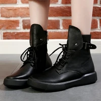 2021 fashion all match winter womens ankle boots soft sole rubber womens chelsea boots lace up womens platform womens boots