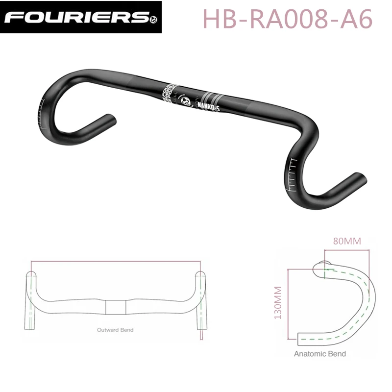 

New FOURIERS HB-RA008 Road handlebar aluminium alloy handlebar ultralight road bike cycling handlebar 380/400/420/440 mm