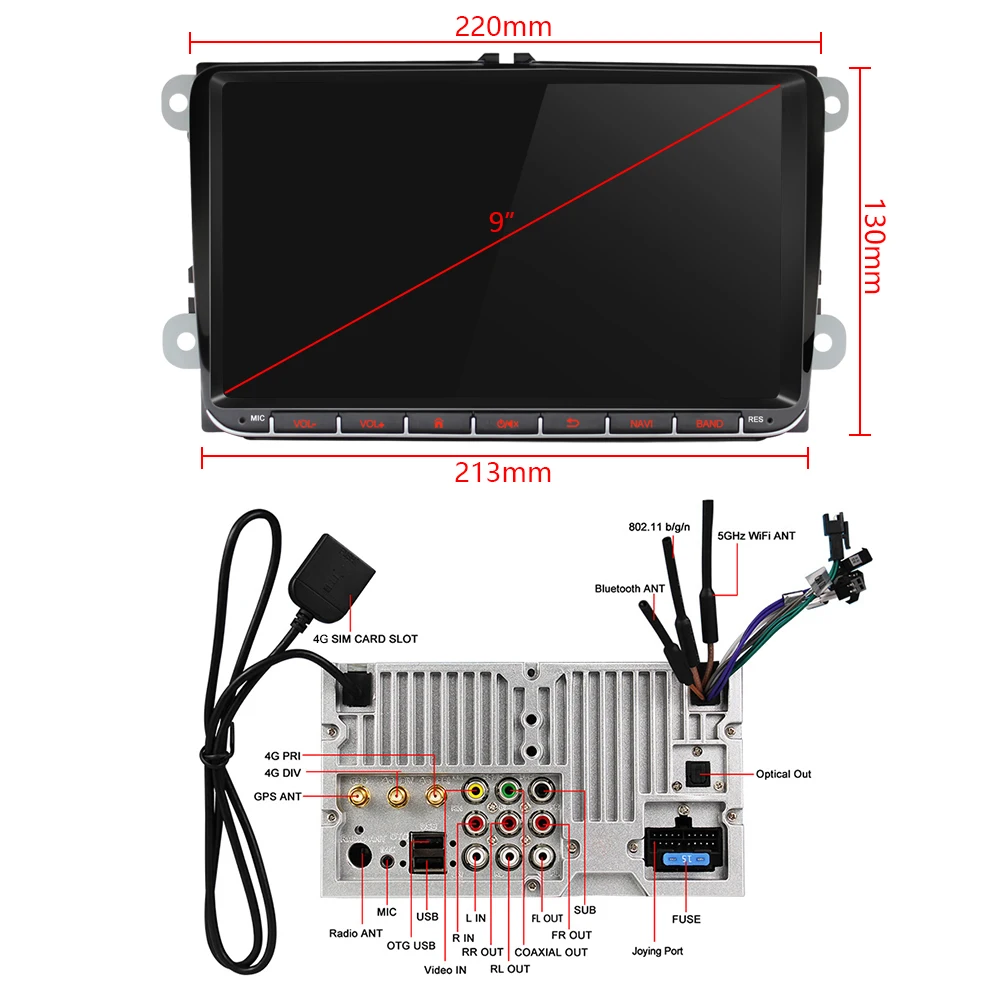 

Radio 2 din Android 9 Pulgada Android 10 Multimedia Audio Autoradio Carplay Cassette For Volkswagen VW Skoda POLO GOLF PASSAT