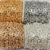1meter rose gold round circle chains for jewelry making diy beads chain copper gold necklace components crafts accessories