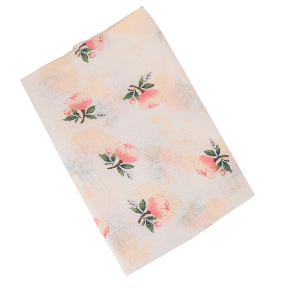 flowers blanket21 Муслиновое хлопковое Пеленальное Одеяло для новорожденных; аксессуары для малышей; принт с животными и лимонами; детское одеяло для фотосъемки; Пеленальное Одеяло для мальчиков и девочек - Цвет: flowers blanket21