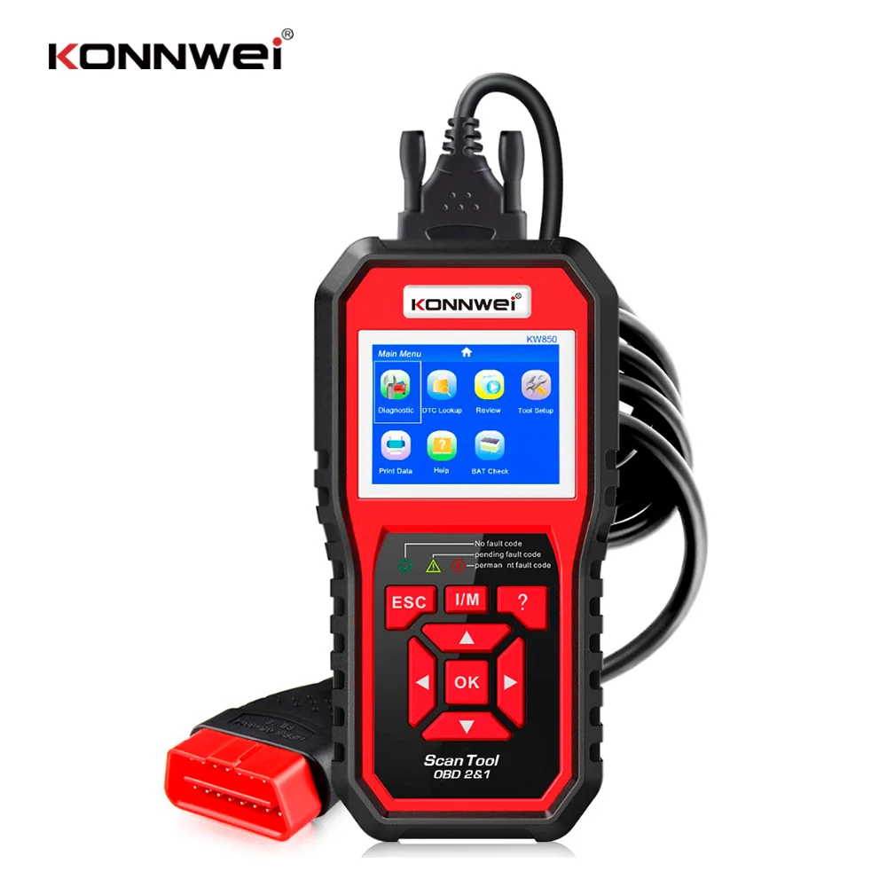 KONNWEI KW850 OBD2 Car Diagnostic Scanner Tools KONNWEI KW850 OBD 2 Auto Diagnostic Tool Check Engine Automotive Car Scanner