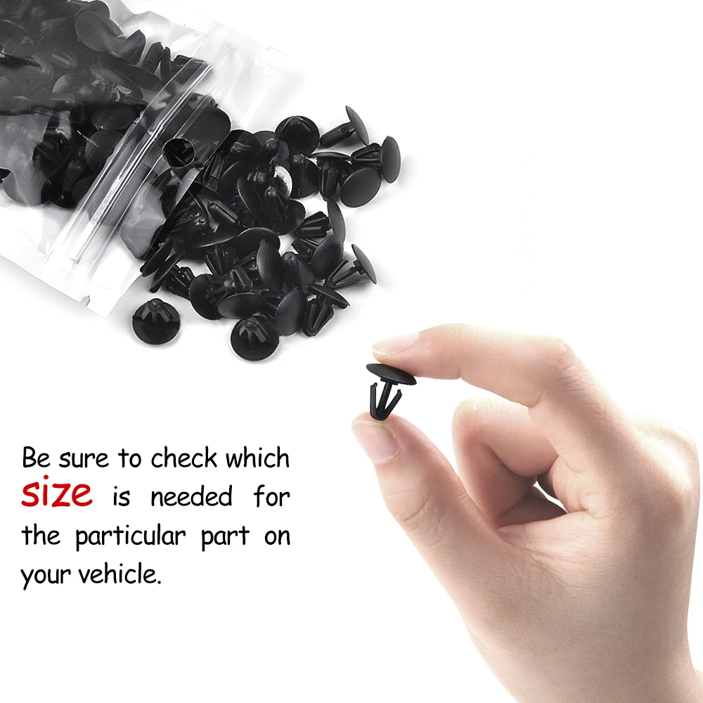 

QEEPEI 100PCS 6mm Fender Clip Push Type Retainer Rivet Clips for Car