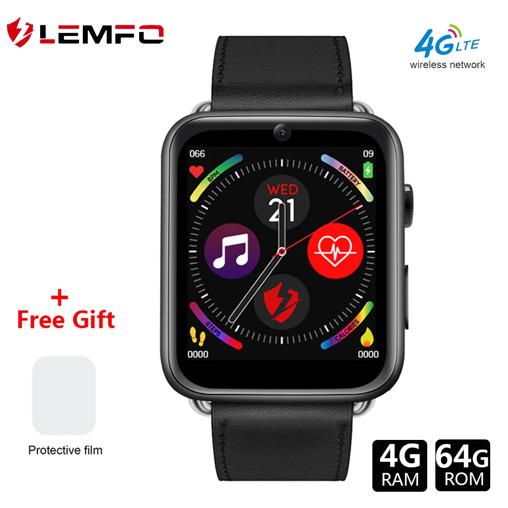 LEMFO LEM10 LTE 4G Smart Watch Android Smartwatch 2021 RAM 64G ROM Support SIM Card GPS WiFi Camera Men | Электроника