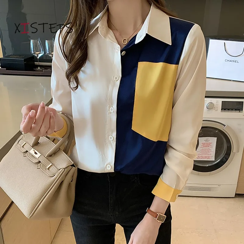 

Женская шифоновая блузка с длинным рукавом, элегантная дизайнерская блузка для работы, весна-осень 2021