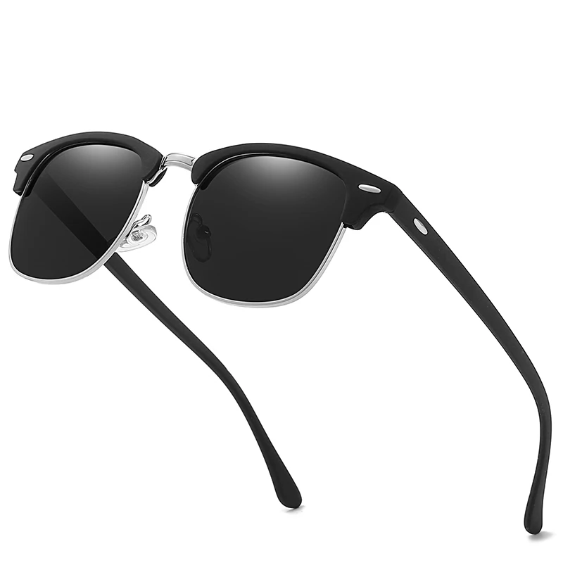 

Polarized Sunglasses Half Frame Vintage Sun Glasses Famous Brand Sunglases Polaroid Sunglasses Retro Feminino for Women Men