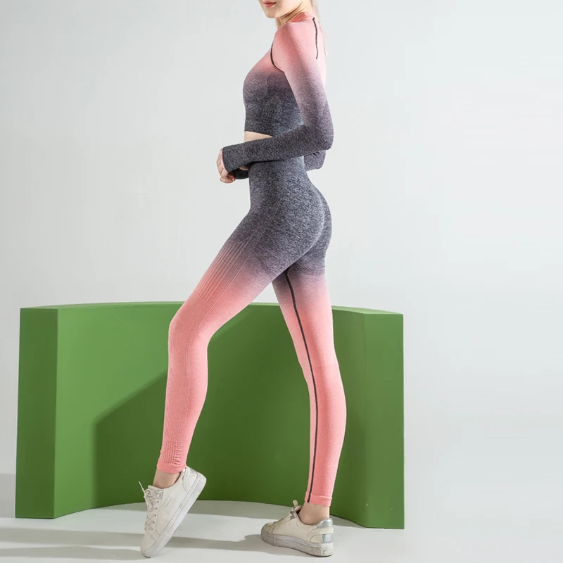 Женские бесшовные костюмы для йоги сексуальная женская одежда спортзала