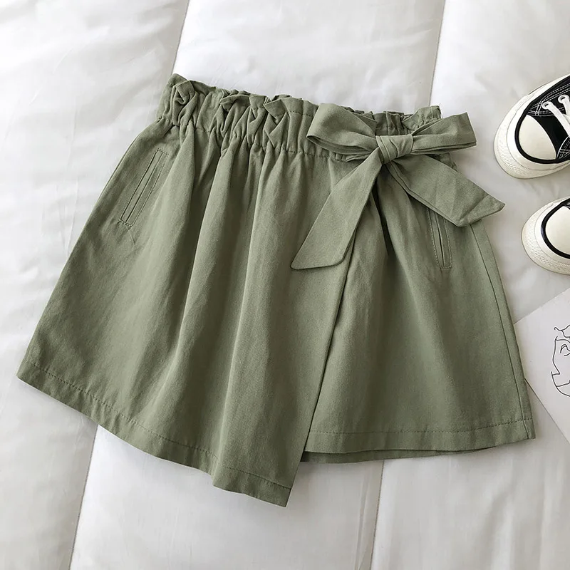

Kimutomo Elegant Bow Solid Shorts Women 2021 Summer New Fashion Korean Chic Girls High Elastic Waist Straight Shorts Casual