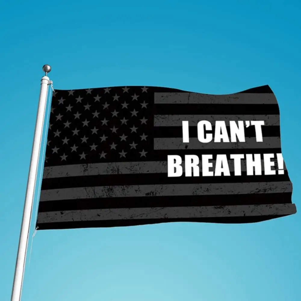 

USA Flag Banner Portable Durable Polyester 3' X 5' Ft Black Lives Matter I Can'T Breathe Party Supplies Decorative Flags