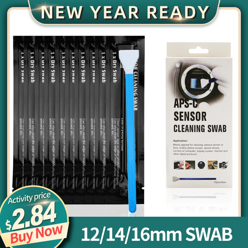 

Dry/Wet APS-C Sensor Cleaning Swabs (CCD/CMOS) 12mm 16mm 24mm DSLR or SLR Digital Full Frame Camera Cleaning kit For Nikon Canon