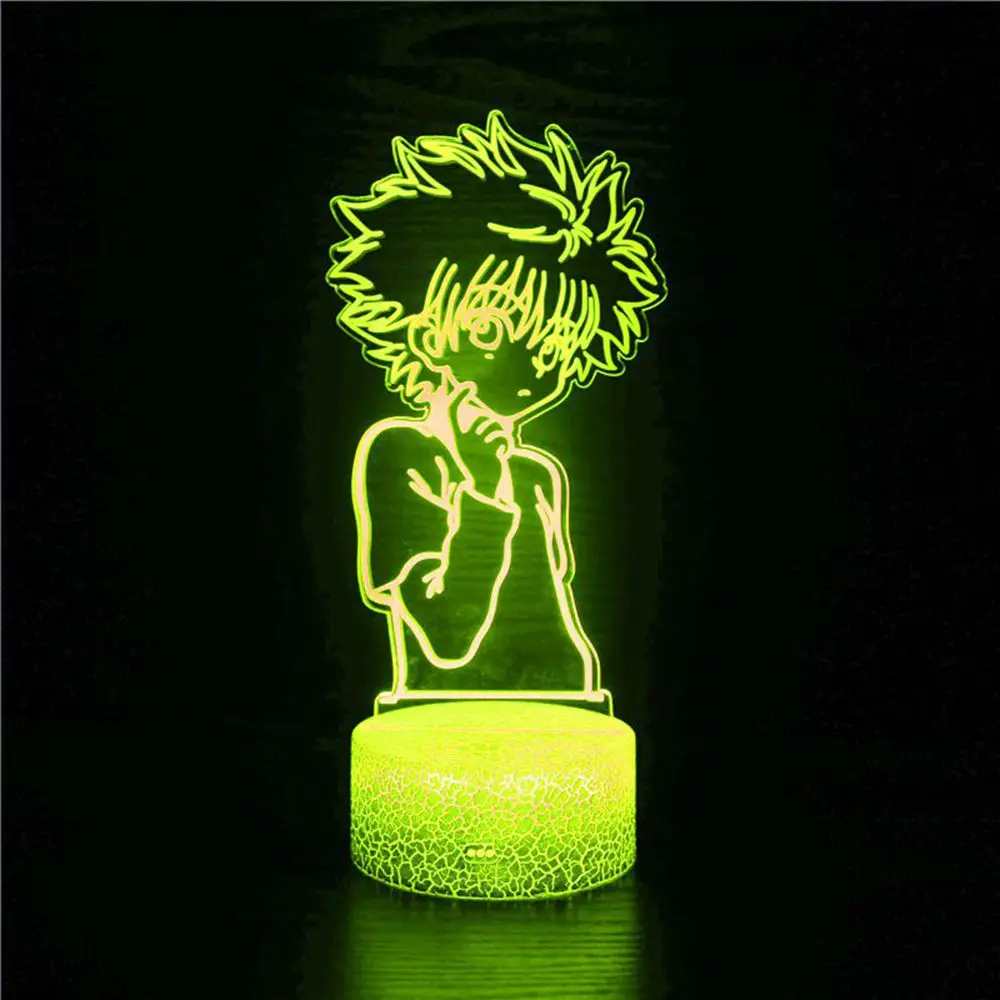 

3D ночник Hunter X Hunter, украшение для стола с USB, 16 цветов, Ночной светильник с дистанционным управлением, аниме светодиодная подсветка, игрушки и...