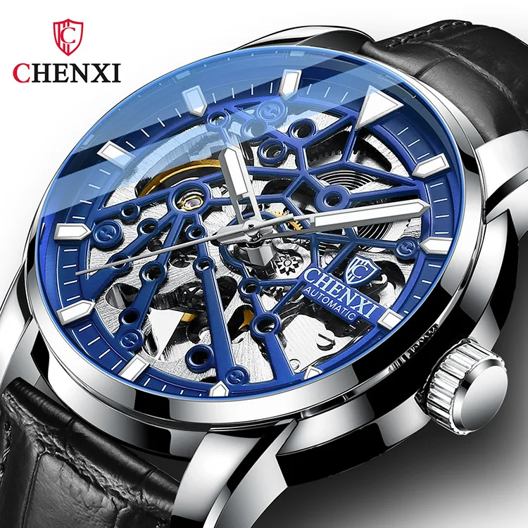 

2021 New CHENXI 8812L Men Automatic Mechanical Watch Tourbillon Sport Clock Waterproof Leather Business Men's Wristwatches