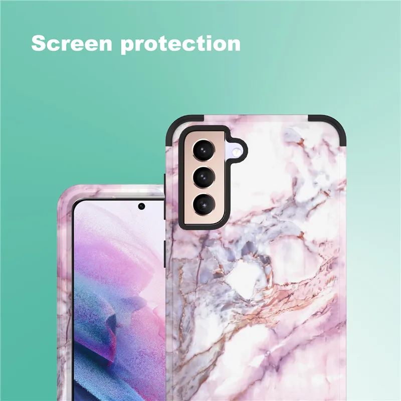 Матовый мраморный передний и задний чехол 360 дюйма для телефона Samsung s9 s10 note10 s21 Plus