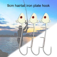 9cm 3d life like hairtail back barbed iron plate lead head hook exposed lead jig head barbed lure jigging hooks fishing bait