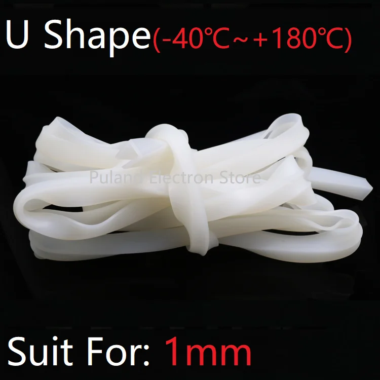 

U Shape Seal Strip 1mm Channel Silicone Rubber Wrap Slid Window Car Door Shower Frameless Glass Edge Weatherstrip Soft Protect