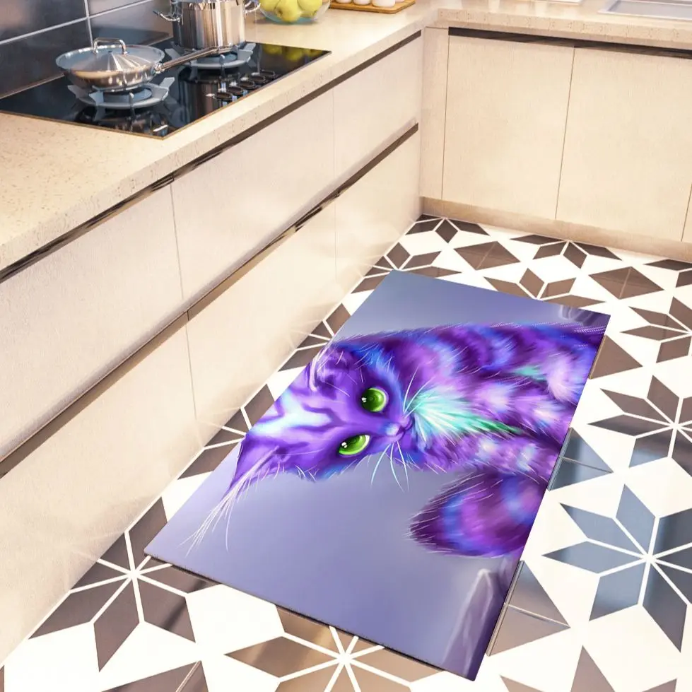 Мультяшные фиолетовые кошачьи коврики для дома гостиной спальни ванной коридора