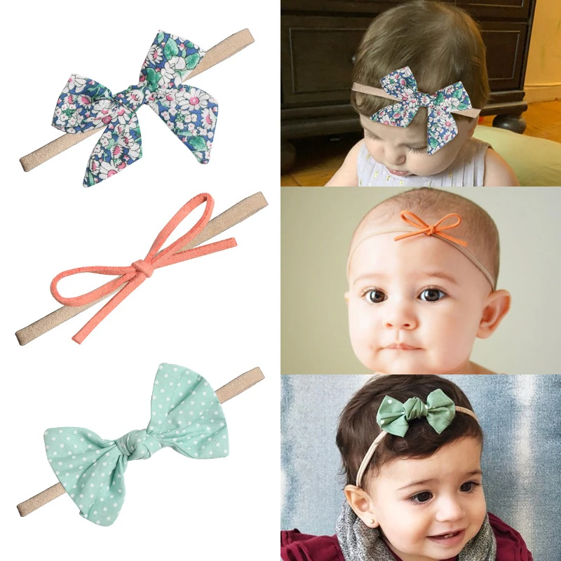 1 PCS Baby Girl headbands Headband Infant Hair Accessories Bowknot Dot Band Flower Newborn Headwear Tiara Headwrap Gift | Детская одежда