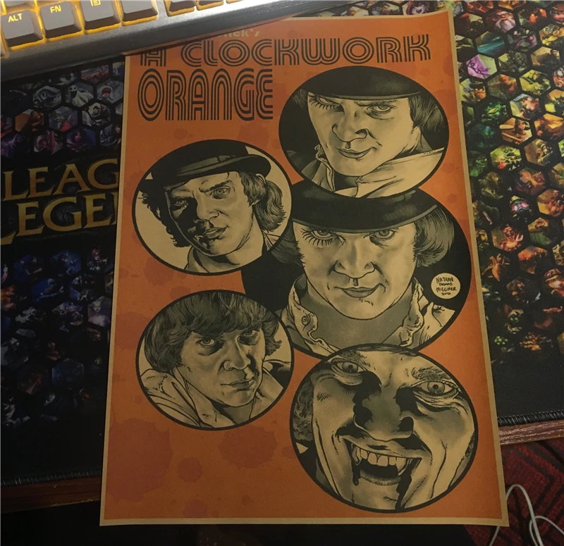 Классический оранжевый постер из фильма заводная работа сборный Декор для дома