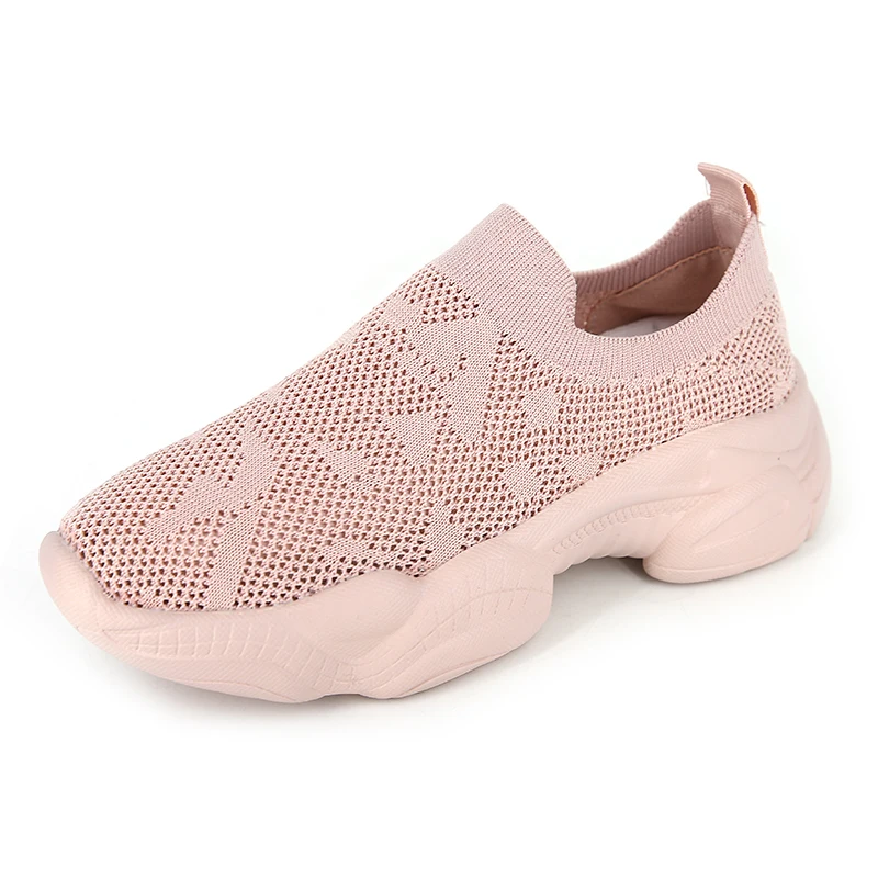 610w pink Модная женская обувь; летняя дышащая обувь на толстой платформе с сеткой; женская обувь; женские кроссовки на массивном каблуке; 1003w - Цвет: 610w pink