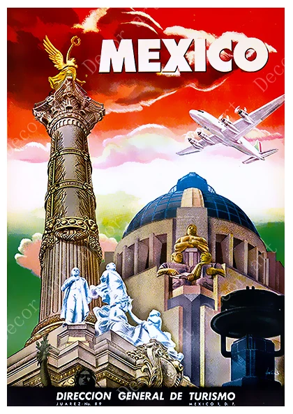 Мексиканская Пирамида Mayan художественный постер для путешествий картины на