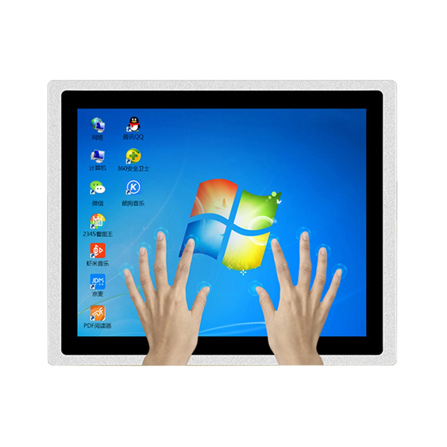 10 12 15 17 inch Embedded industrial mini pc monitor Capacitive touch Screen With VGADVITouch USB interface computer monitor