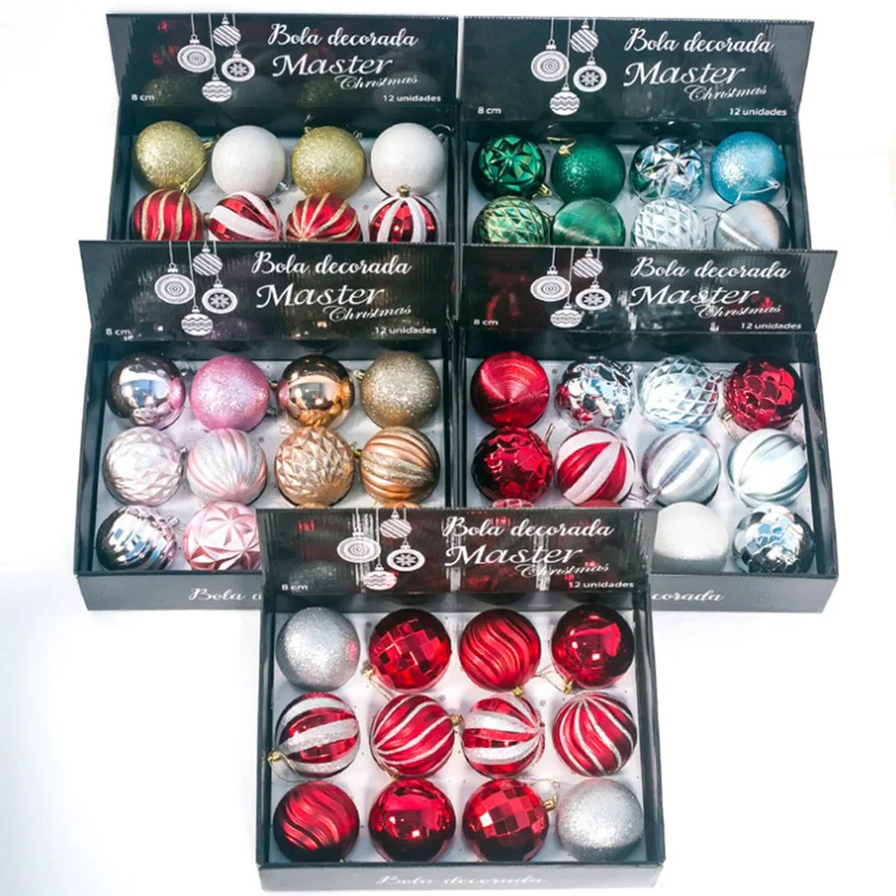 Подвесной шар Безделушка на рождественскую елку 12 шт./компл. 8 см вечерние