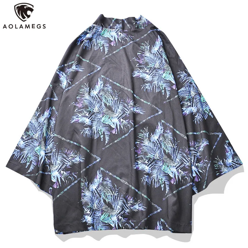 

Aolamegs Kimono Men Japanese Cardigan Shirt Blouse Summer Hawaii Beach Yukata Kimono Women Robe Anime Clothes Japan Retro Jacket
