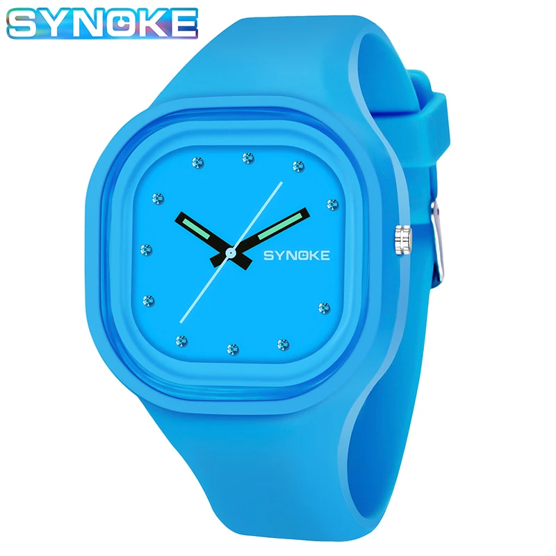 Модные детские часы SYNOKE водонепроницаемые спортивные с силиконовым ремешком для