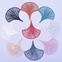 50pcs ab5676 3032mm ginkgo leaf charms brass thin rose gold color pendant earring findings