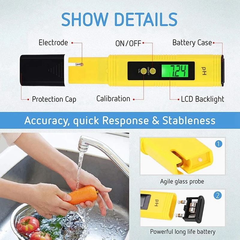 

PH Meter Soil Tester Combo, Digital PH Water Tester and 3-In-1 Plant Moisture Light PH Meter for Garden