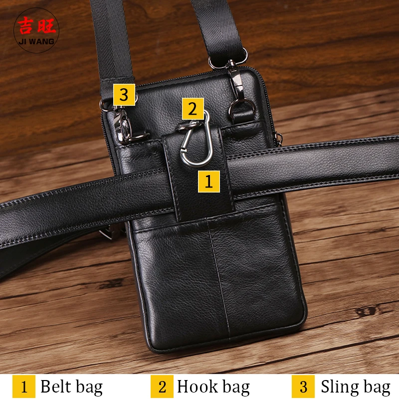 Мужские сумки из натуральной кожи на пояс мини сумка через плечо модная для