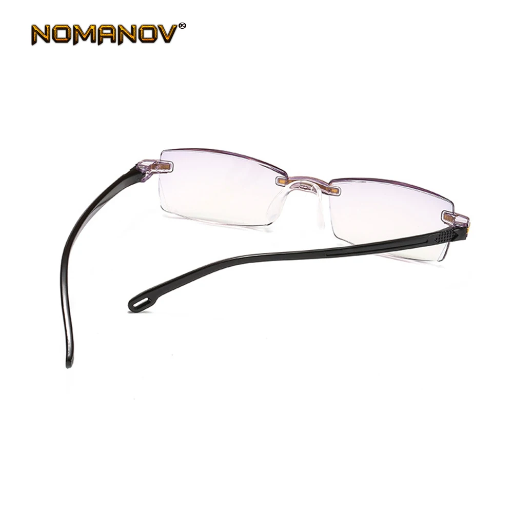 2 пары TR90 без оправы рамки вырезать Анти blu светильник линзы очки для чтения + 0 75 1 25