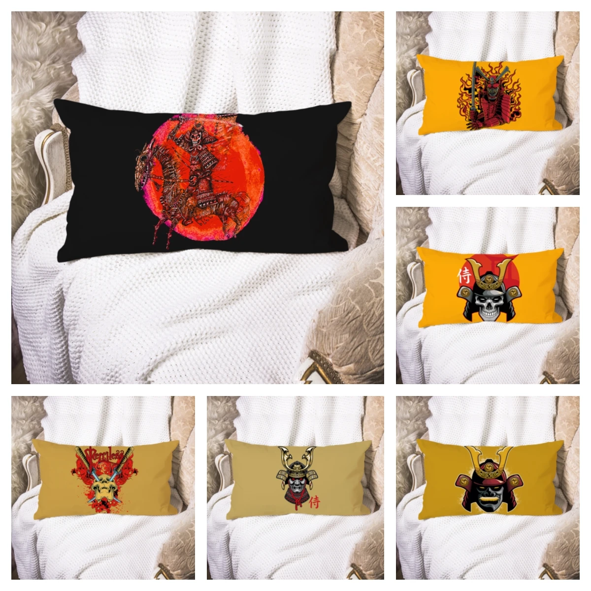 

Japanese samurai cartoon character animation Japanese living room pillow cover office cushion cover car pillow cover