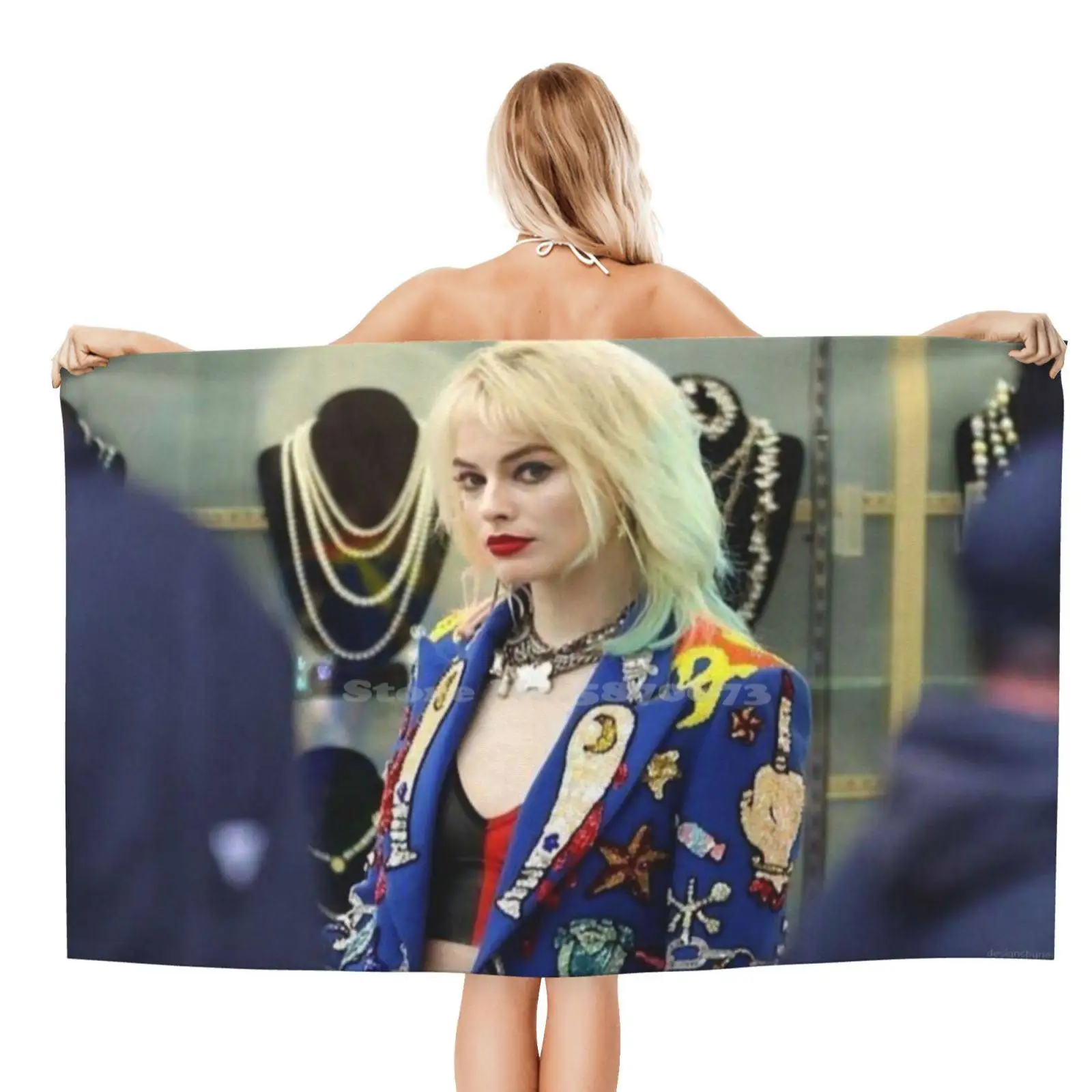 Пляжные полотенца Margot Robbie быстросохнущие спортивные знаменитость макияж Youtube