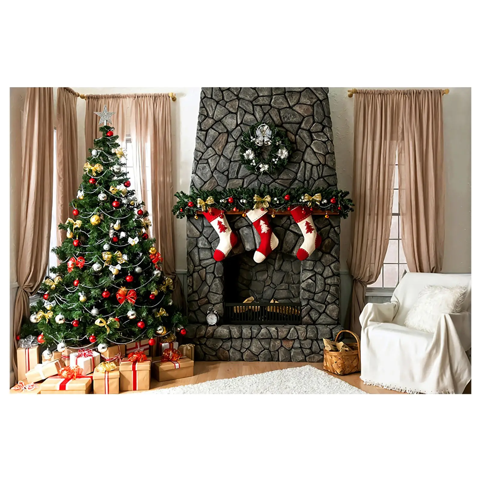 

Рождественский фон для фотосъемки 210*150 см, Рождественская тема, тканевый фон для фотосъемки, реквизит для студии