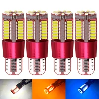 4pcs t10 168 192 w5w 57 smd 3014 led canbus no error car marker light parking lamp motor wedge bulb white red blue green yellow